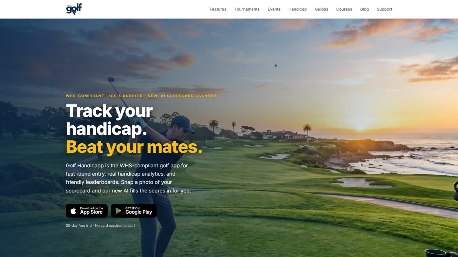 Golf Handicapp Marketing Site